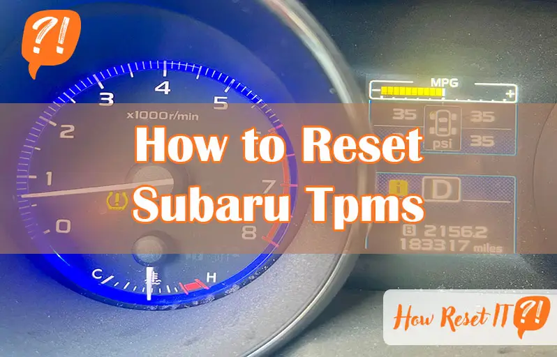 How to Reset Subaru Tpms