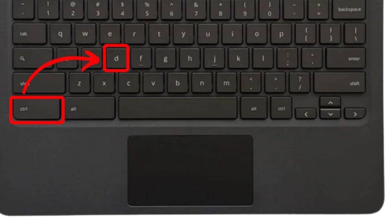 Hands pressing the escape and refresh keys on a school Chromebook keyboard.