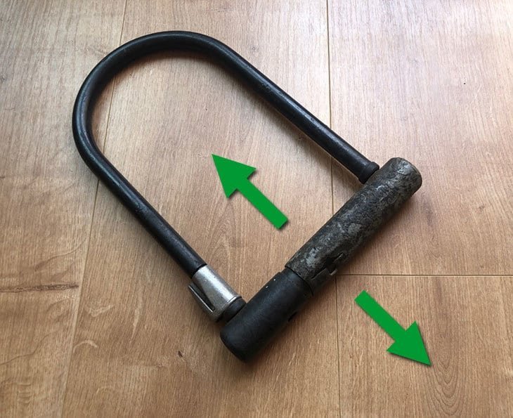Different styles of bike locks displayed together to show their distinct reset mechanisms.