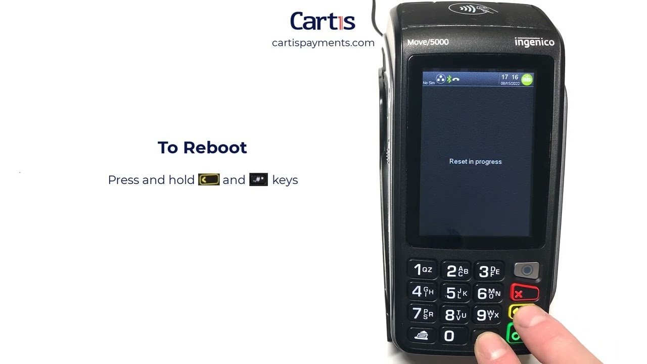 A card reader screen displaying a ready to pair message clearly.