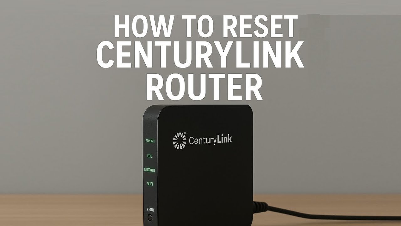 A metal paperclip is ready to press the reset button on a CenturyLink router.