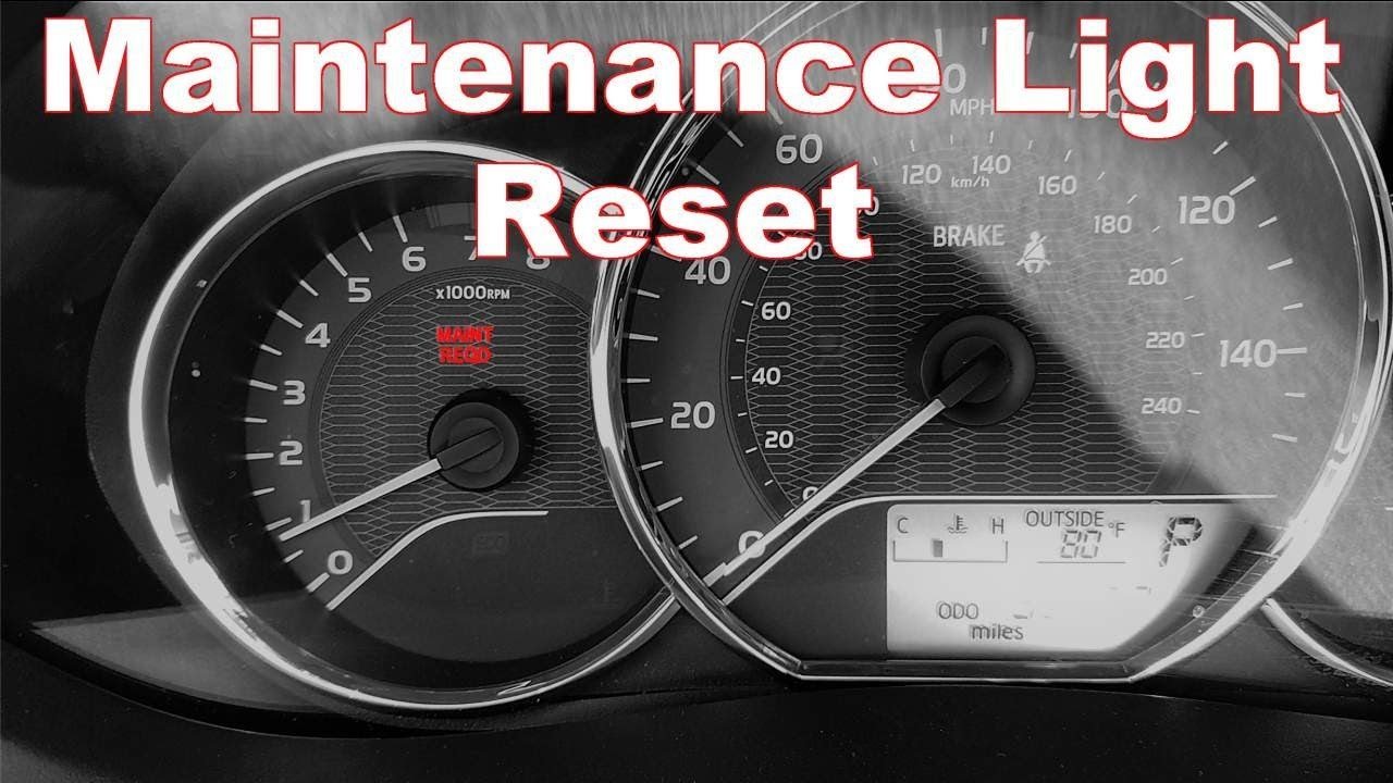 The digital dashboard screen showing the successful maintenance light reset sequence.