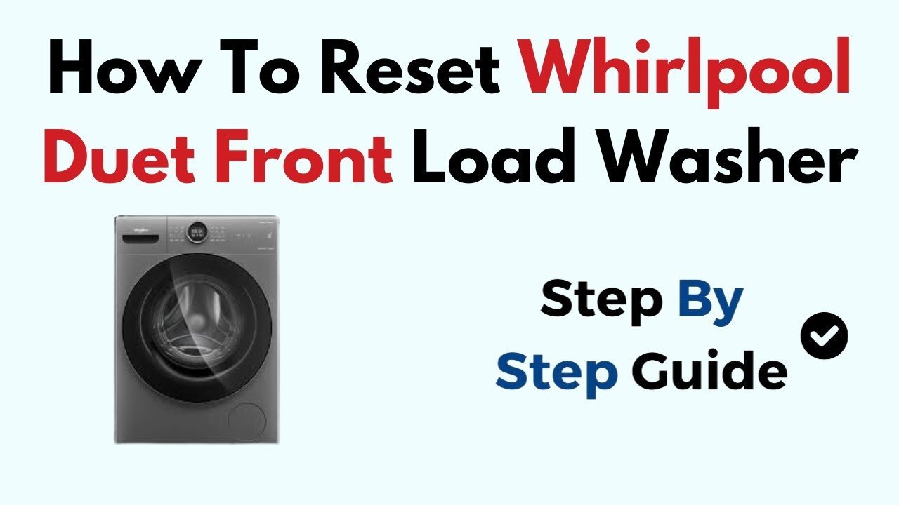 A person opening the door of a reset Whirlpool Duet washing machine.