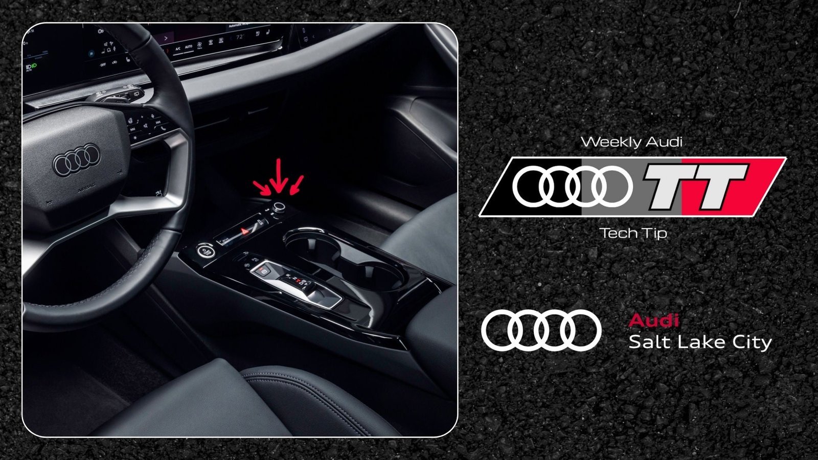 Fingers pressing the Audi MMI controls to initiate a system reboot sequence.
