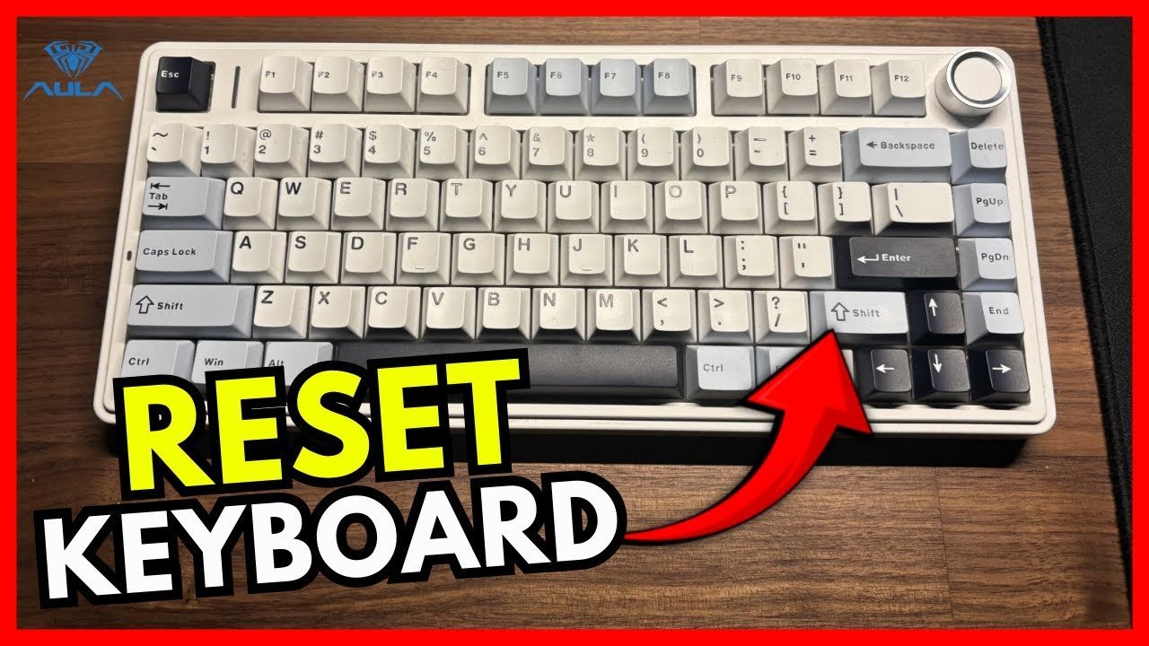 The essential tools and software required to reset an Aula F75 mechanical keyboard.