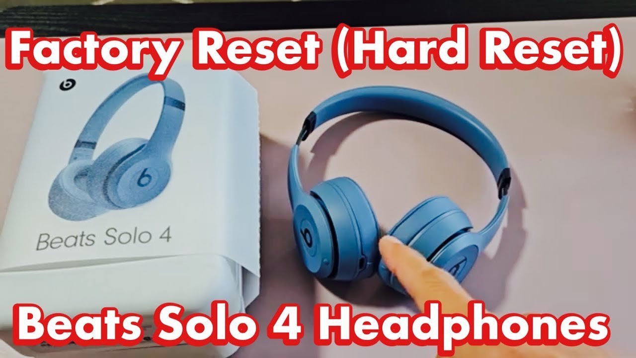 Sleek wireless headphones resting on a desk, ready to reset beats solo 4.