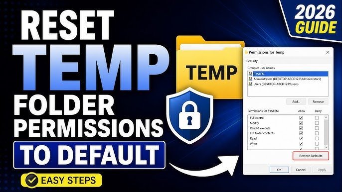 Hands typing commands into a terminal window to prepare for resetting folder permissions.