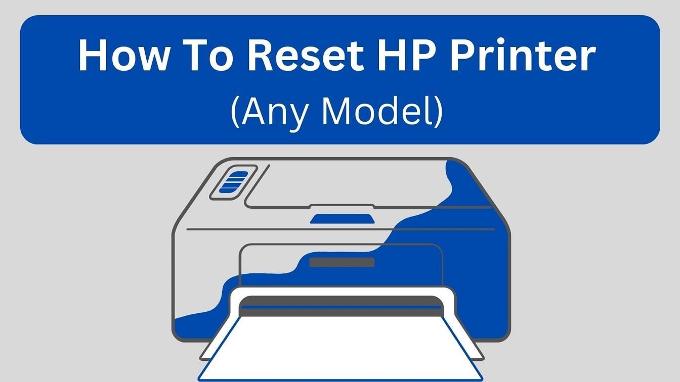 A person selecting the factory reset option on a printer touchscreen display.