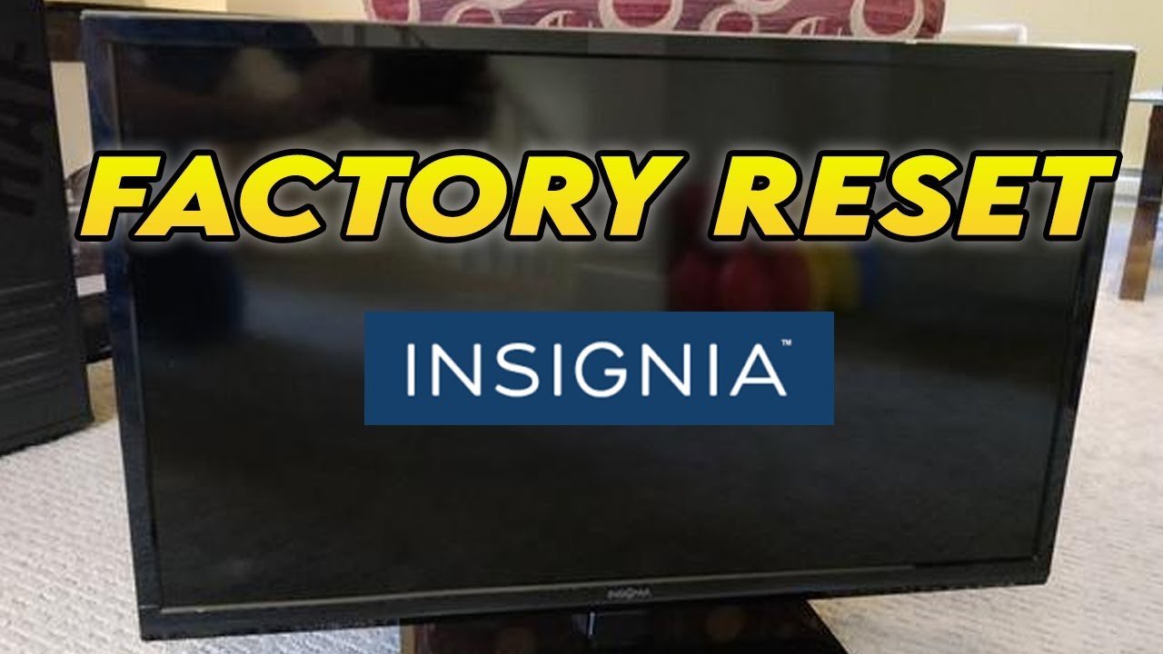 Selecting settings on a television screen to prepare for a software reset.