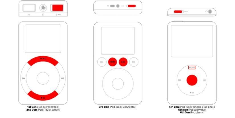 The pale Apple logo appearing on the screen of a restarting iPod Classic.