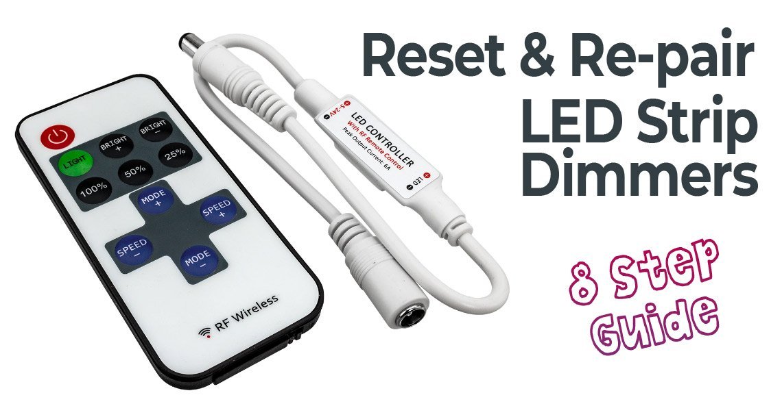 The essential tools including a remote, controller, and smartphone for resetting LED lights.