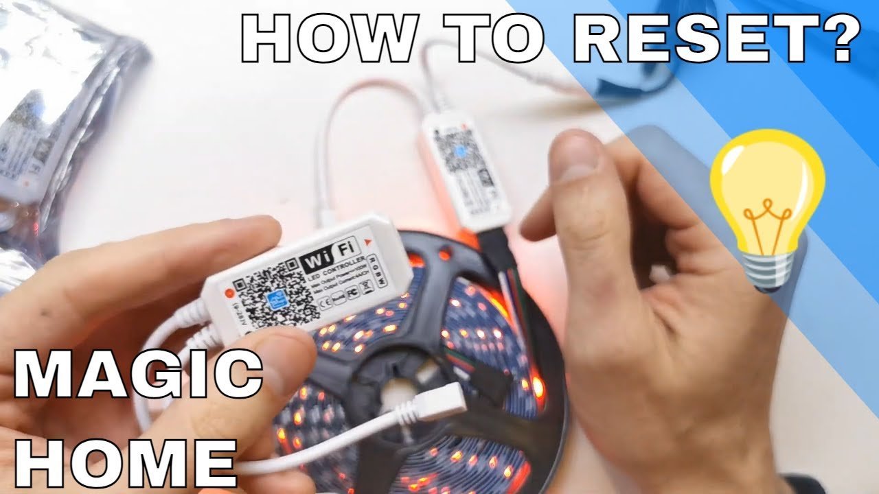 Hands unplugging a power adapter from a wall outlet to manually reset LED lights.