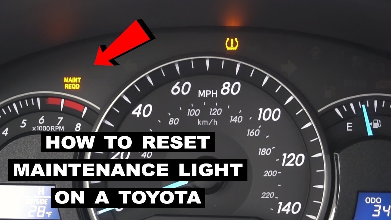 Essential items like a Toyota key fob and oil filter for maintenance light resets.
