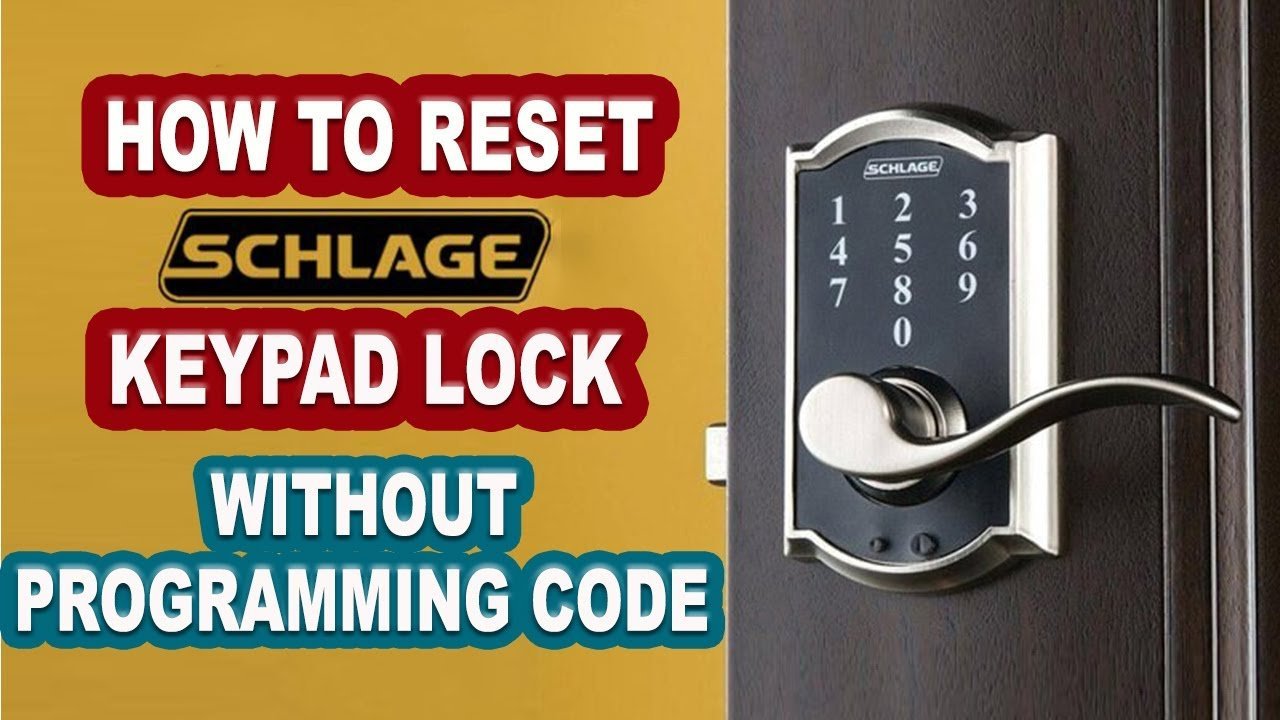 Essential tools for resetting a Schlage door lock laid out on a table.