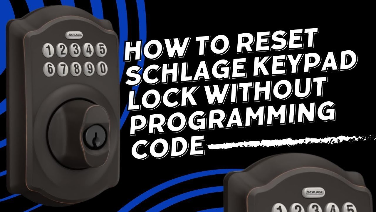 A person carefully pressing buttons on a modern Schlage electronic deadbolt keypad.