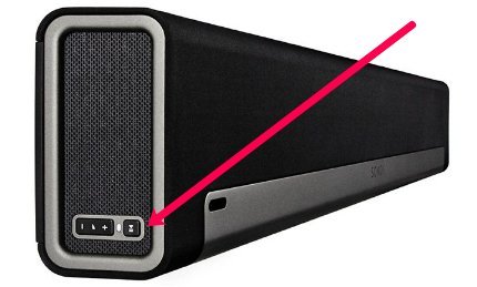 A Sonos Playbar with its power cable and a smartphone ready for setup.