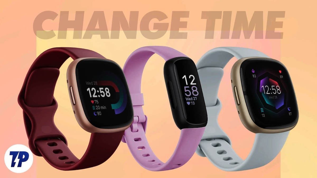 A smartphone app syncing with a fitness tracker to update clock settings.